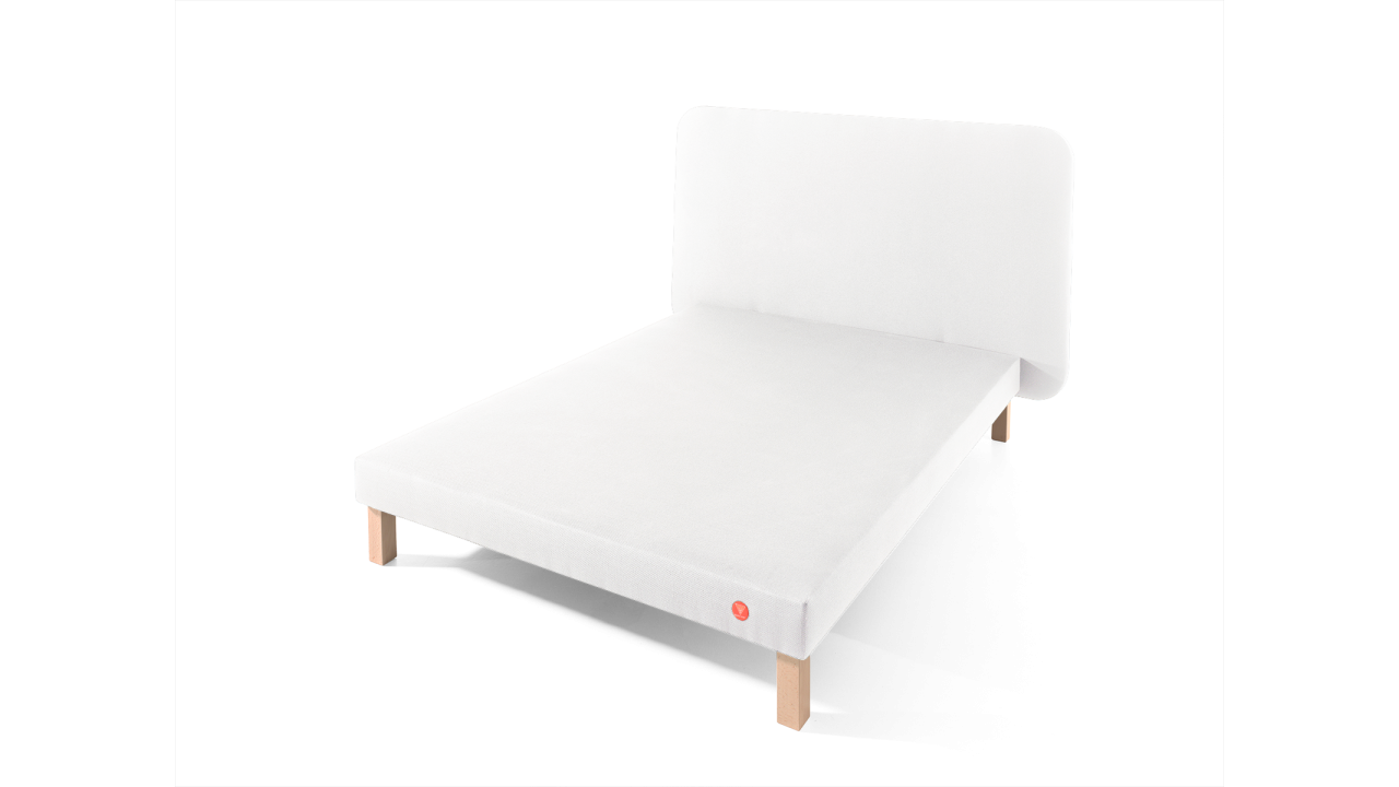 Le sommier Déco blanc & sa tête de lit